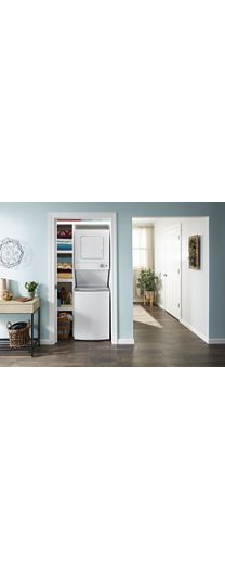 1.6 cu.ft Electric Stacked Laundry Center 6 Wash cycles and AutoDry™