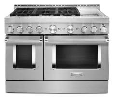 KitchenAid 48'' Smart Commercial-Style Gas Range with Griddle