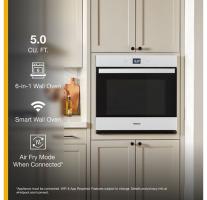 5.0 Cu. Ft. Single Wall Oven with Air Fry When Connected.