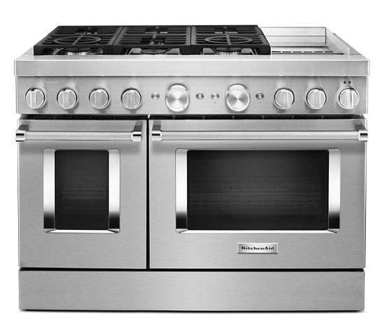 KitchenAid 48'' Smart Commercial-Style Dual Fuel Range with Griddle