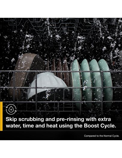 Quiet Dishwasher with Boost Cycle and Extended Soak Cycle.
