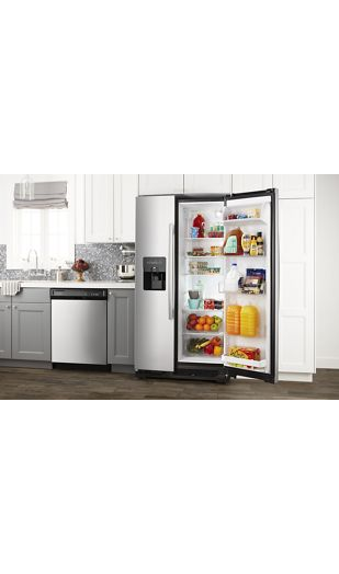 33-inch Side-by-Side Refrigerator with Dual Pad External Ice and Water Dispenser