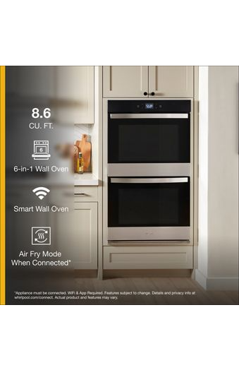 8.6 Total Cu. Ft. Double Wall Oven with Air Fry When Connected