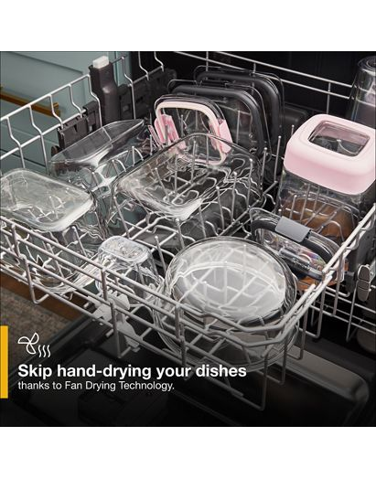 Quiet Dishwasher with 3rd Rack and Pocket Handle