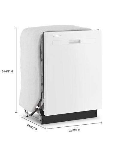 Quiet Dishwasher with Adjustable Upper Rack