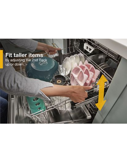 Fingerprint Resistant Quiet Dishwasher with 3rd Rack & Large Capacity