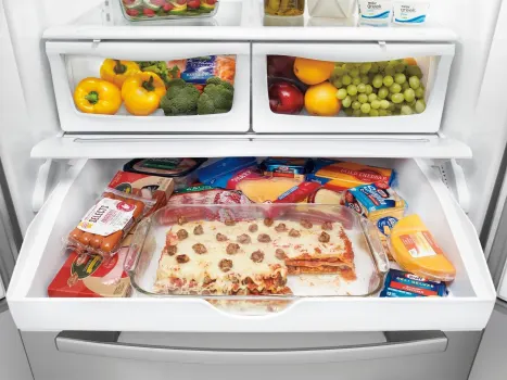 36- Inch Wide French Door Refrigerator with PowerCold® Feature - 25 Cu. Ft.