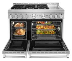 KitchenAid 48'' Smart Commercial-Style Gas Range with Griddle