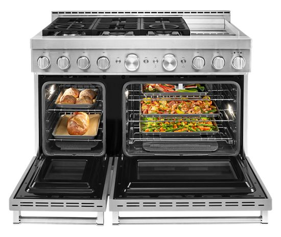 KitchenAid 48'' Smart Commercial-Style Gas Range with Griddle