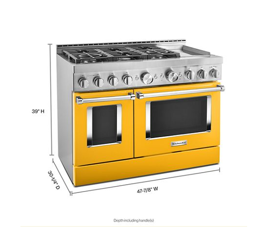 KitchenAid 48'' Smart Commercial-Style Gas Range with Griddle