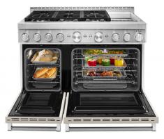 KitchenAid 48'' Smart Commercial-Style Gas Range with Griddle