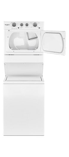 3.5 cu.ft Long Vent Gas Stacked Laundry Center 9 Wash cycles and Wrinkle Shield™
