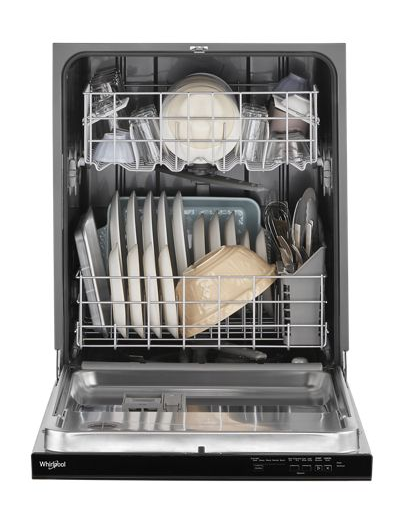 Quiet Dishwasher with Boost Cycle and Pocket Handle