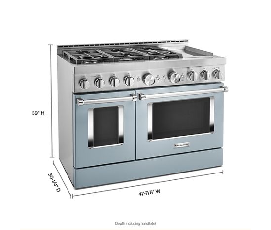 KitchenAid 48'' Smart Commercial-Style Gas Range with Griddle