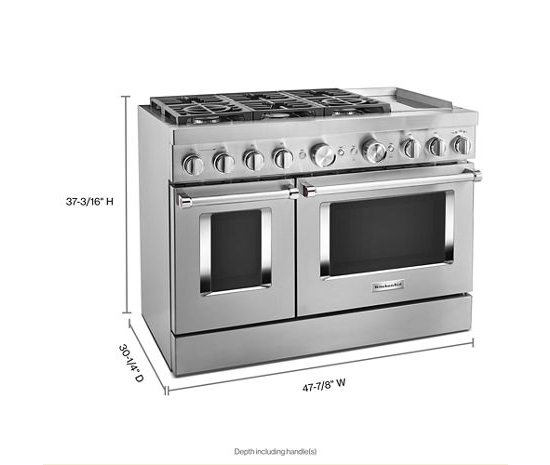 KitchenAid 48'' Smart Commercial-Style Dual Fuel Range with Griddle