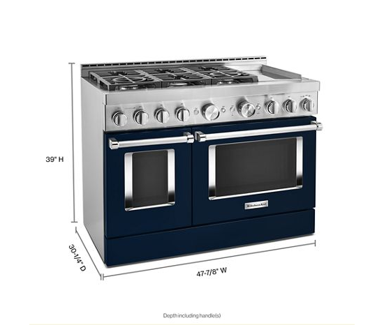 KitchenAid 48'' Smart Commercial-Style Gas Range with Griddle
