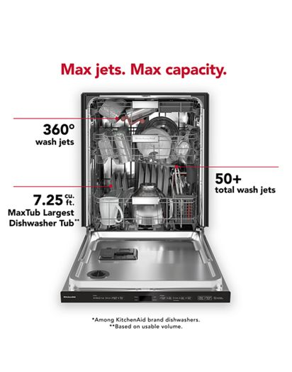 44 dBA Dishwasher with FreeFlex™ Third Rack and LED Interior Lighting