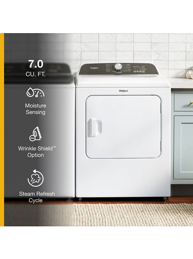 7.0 Cu. Ft. Whirlpool® Top Load Gas Dryer with Moisture Sensor