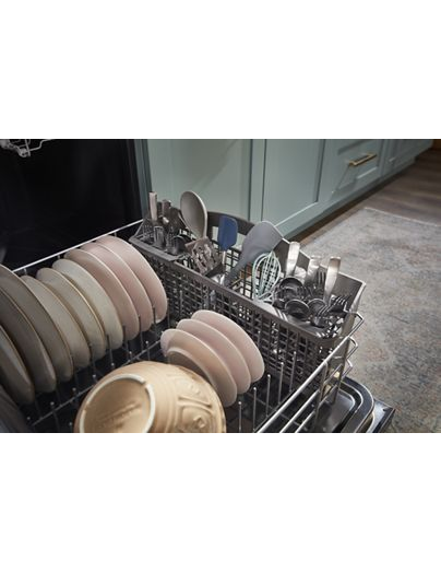 Quiet Dishwasher with Adjustable Upper Rack