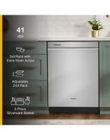 Fingerprint Resistant Quiet Dishwasher with 3rd Rack & Large Capacity