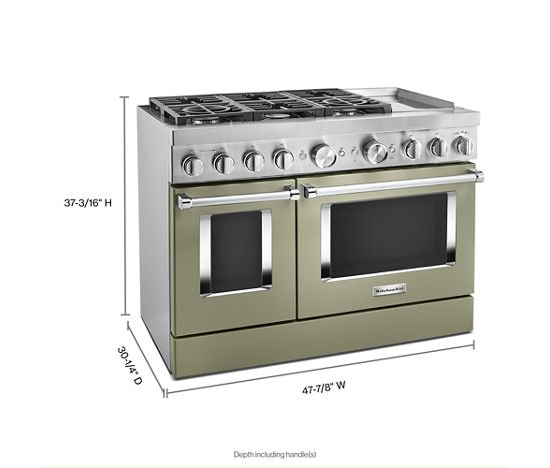 KitchenAid 48'' Smart Commercial-Style Dual Fuel Range with Griddle