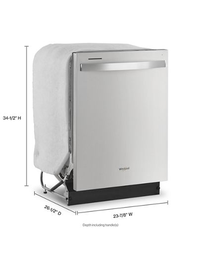 Quiet Dishwasher with Boost Cycle and Extended Soak Cycle