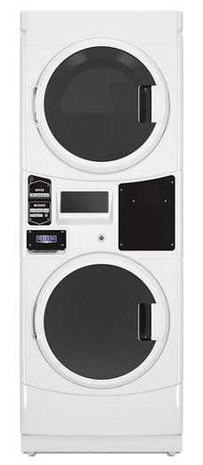 Commercial Gas Stack Washer/Dryer, Card Reader Ready or Non-Vend