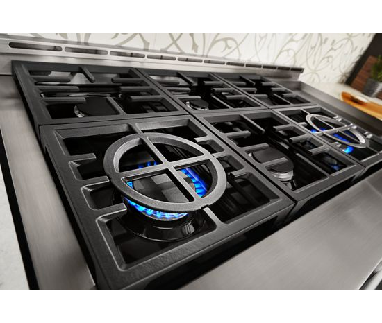 KitchenAid 48'' Smart Commercial-Style Gas Range with Griddle