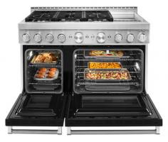 KitchenAid 48'' Smart Commercial-Style Gas Range with Griddle