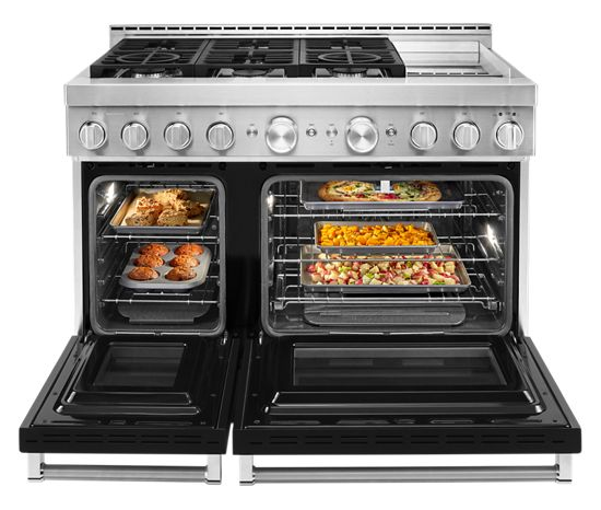 KitchenAid 48'' Smart Commercial-Style Gas Range with Griddle
