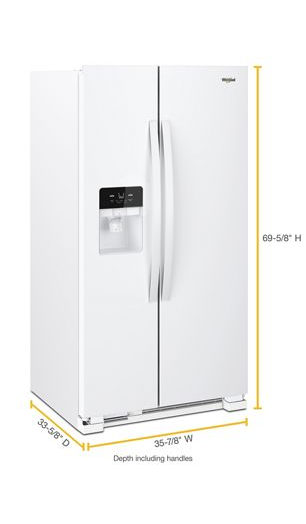 36-inch Wide Side-by-Side Refrigerator - 25 cu. ft