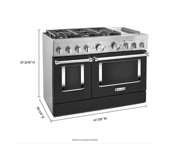 KitchenAid 48'' Smart Commercial-Style Dual Fuel Range with Griddle