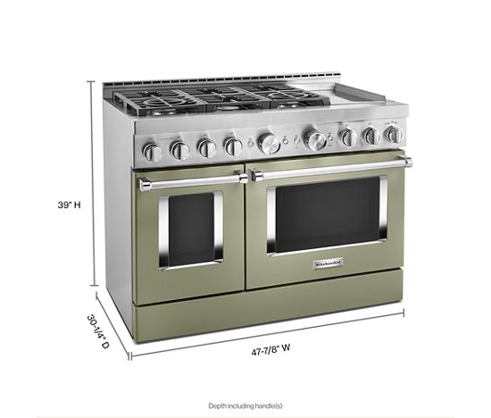 KitchenAid 48'' Smart Commercial-Style Gas Range with Griddle