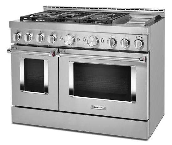 KitchenAid 48'' Smart Commercial-Style Gas Range with Griddle