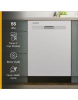 Quiet Dishwasher with Boost Cycle and Pocket Handle