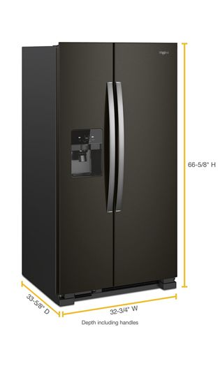 33-inch Wide Side-by-Side Refrigerator - 21 cu ft