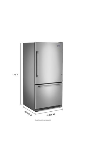 33-Inch Wide Bottom Mount Refrigerator - 22 Cu. Ft.