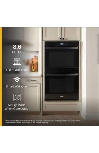 8.6 Total Cu. Ft. Double Wall Oven with Air Fry When Connected