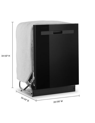 Quiet Dishwasher with Adjustable Upper Rack