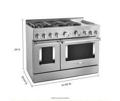 KitchenAid 48'' Smart Commercial-Style Gas Range with Griddle