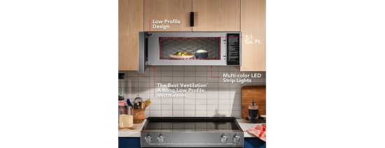 Smart Low Profile Microwave Hood Combination with Dual Fan Ventilation