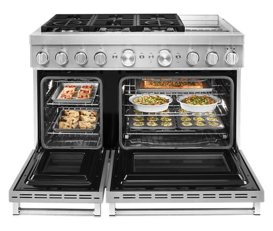 KitchenAid 48'' Smart Commercial-Style Dual Fuel Range with Griddle