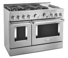 KitchenAid 48'' Smart Commercial-Style Gas Range with Griddle