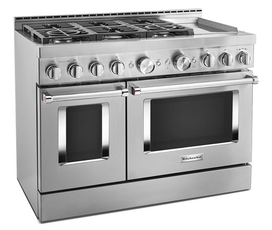 KitchenAid 48'' Smart Commercial-Style Gas Range with Griddle