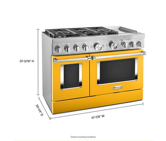 KitchenAid 48'' Smart Commercial-Style Dual Fuel Range with Griddle