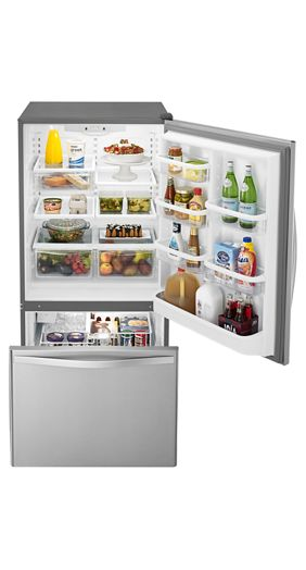 33-inches wide Bottom-Freezer Refrigerator with SpillGuard™ Glass Shelves - 22 cu. ft
