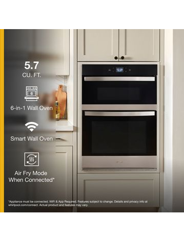 5.7 Total Cu. Ft. Combo Wall Oven with Air Fry When Connected
