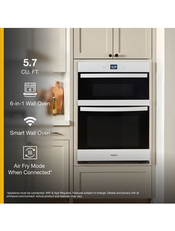 5.7 Total Cu. Ft. Combo Wall Oven with Air Fry When Connected