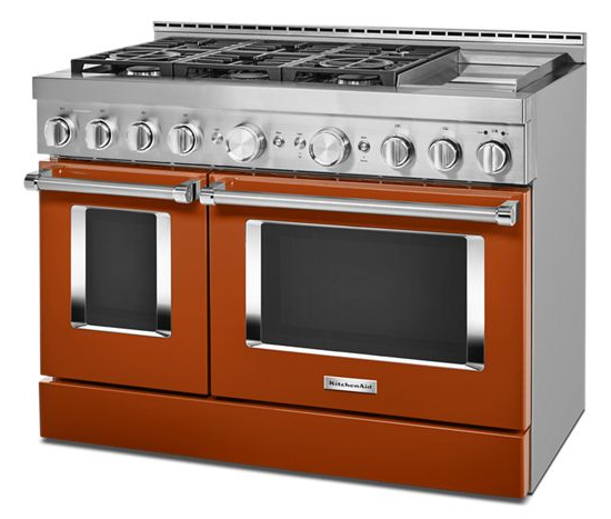KitchenAid 48'' Smart Commercial-Style Gas Range with Griddle