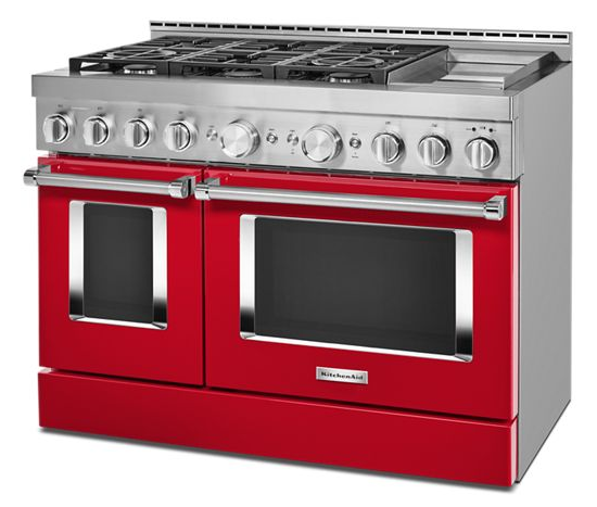 KitchenAid 48'' Smart Commercial-Style Gas Range with Griddle